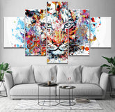 Painting by Numbers Art Leopard’s head Head with Graffiti 5-Panel